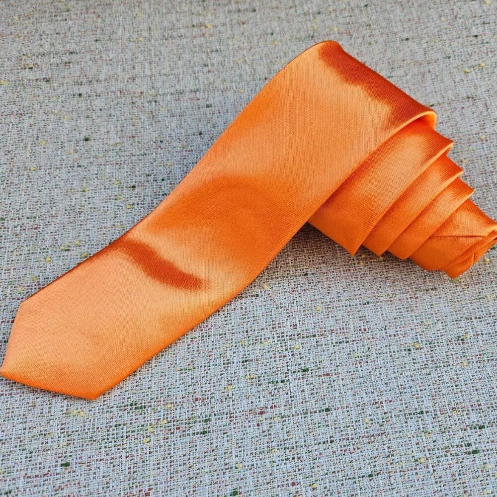 Orange Tie Men Necktie Fashion Slim Fit Tie Dress Shirt Tie New